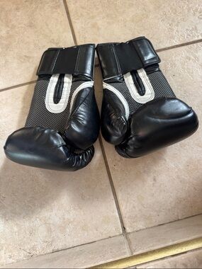 Everlast Black and White Training Boxing Gloves